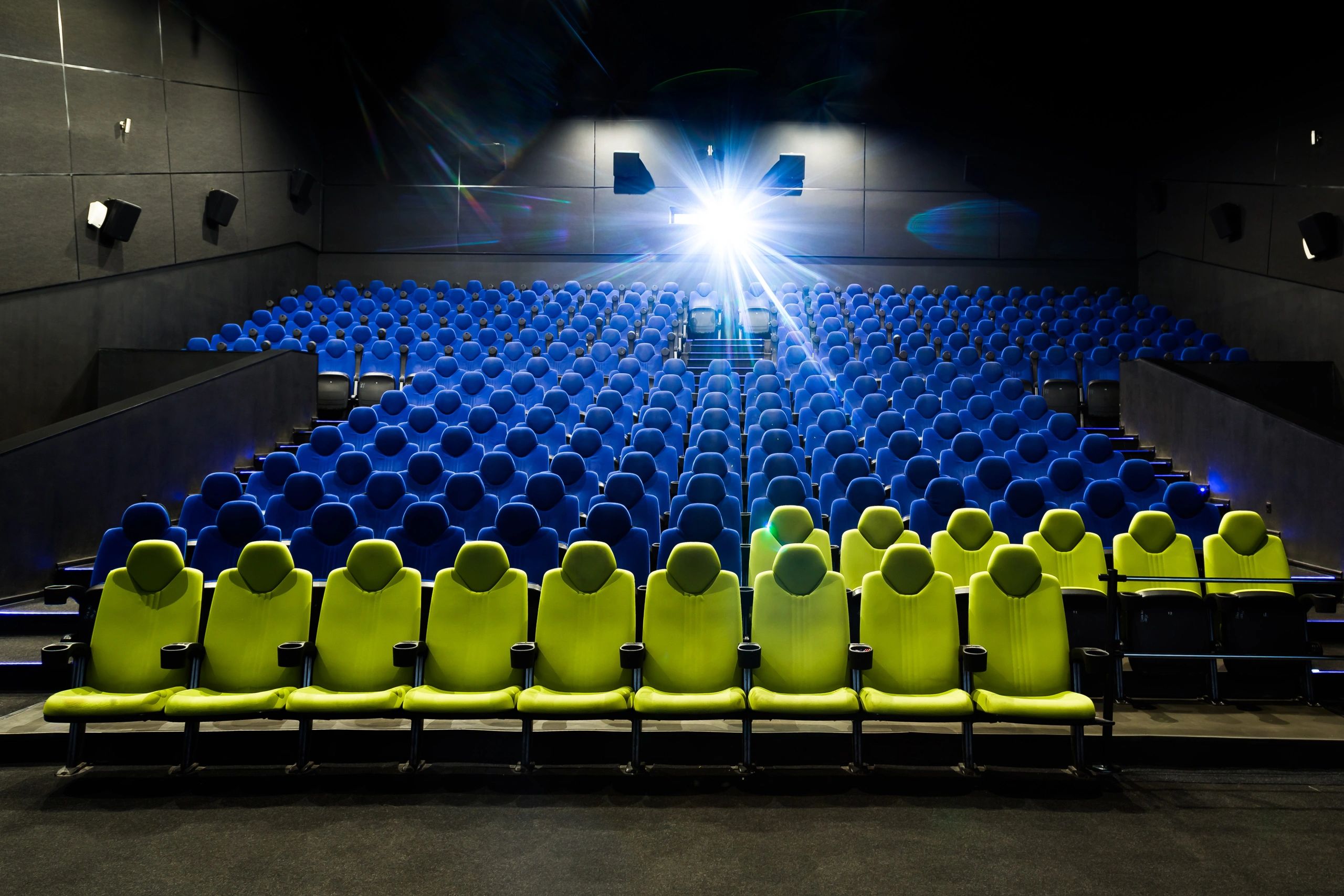 Cinema screen with seats during a film screening